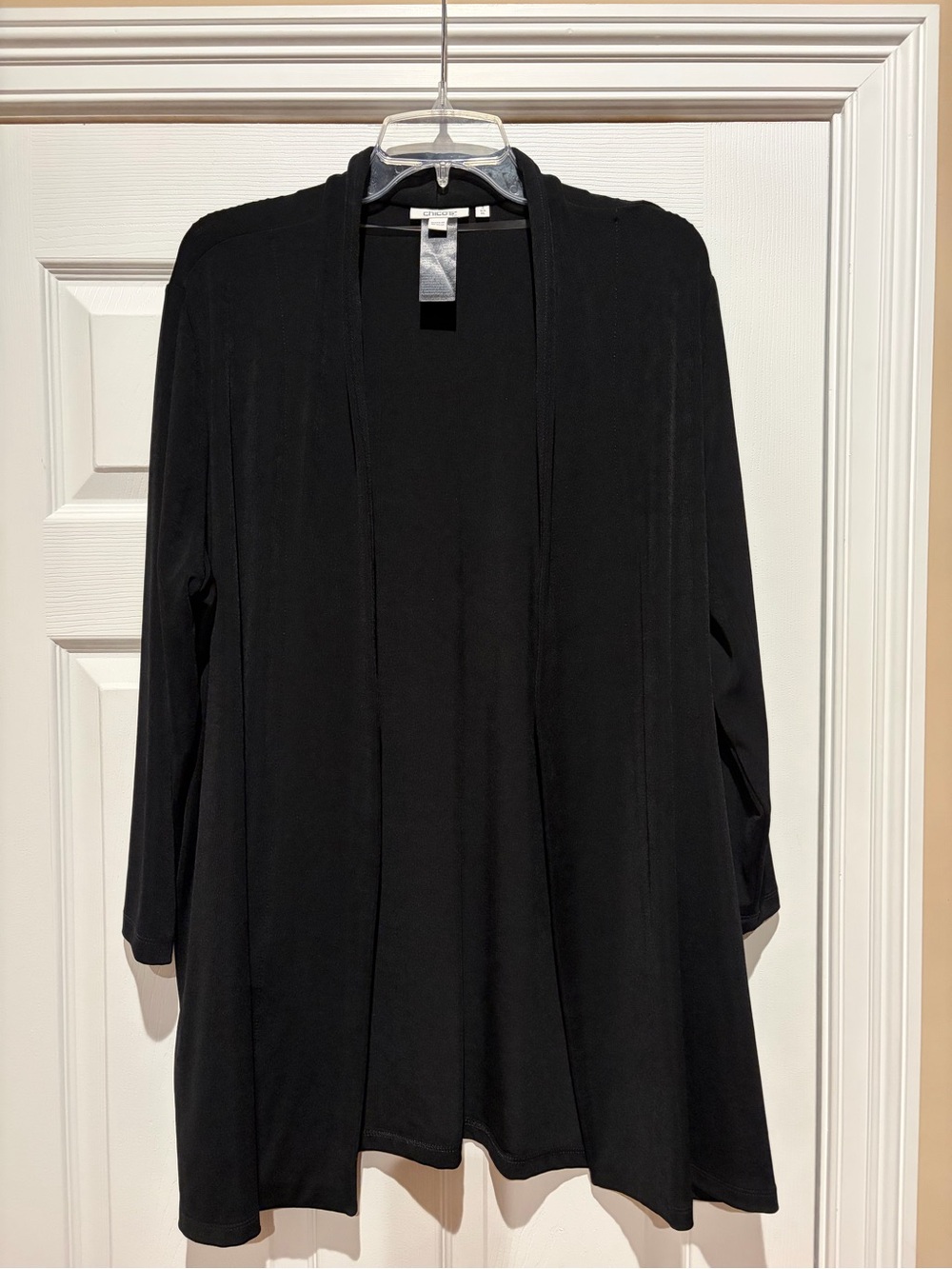 Chico's Black Open-Front Travelers Cardigan